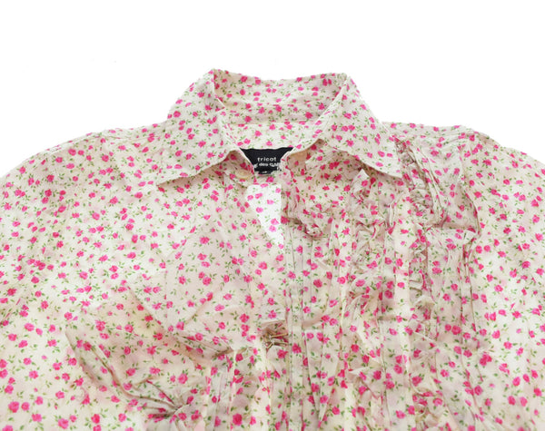 トリココムデギャルソン tricot COMME des GARCONS AD2004 00s 00's 変形ブラウス フロントホック 2way TO-B036 半袖シャツ ホワイト Sサイズ 103LT-127