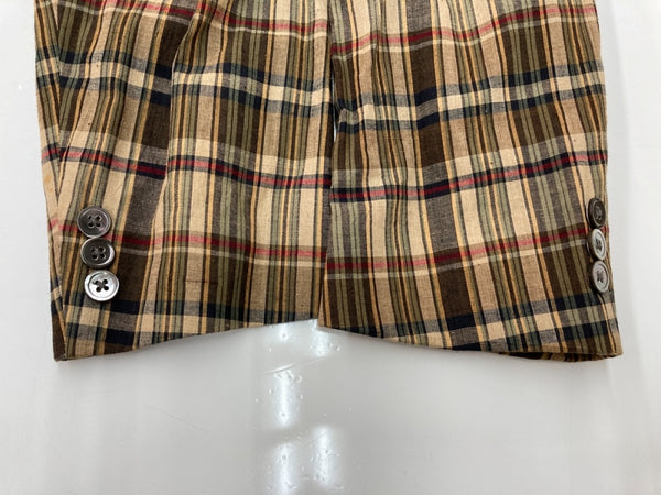 ダブルアールエル RRL 90s 90年代 三ツ星タグ 3B JACKET テーラード センターベント ヴィンテージ VINTAGE ラルフローレン RALPH LAUREN コットン USA製 マドラスチェック ブラウン系 BROWN 茶色 ジャケット マルチカラー Mサイズ 104MT-2033