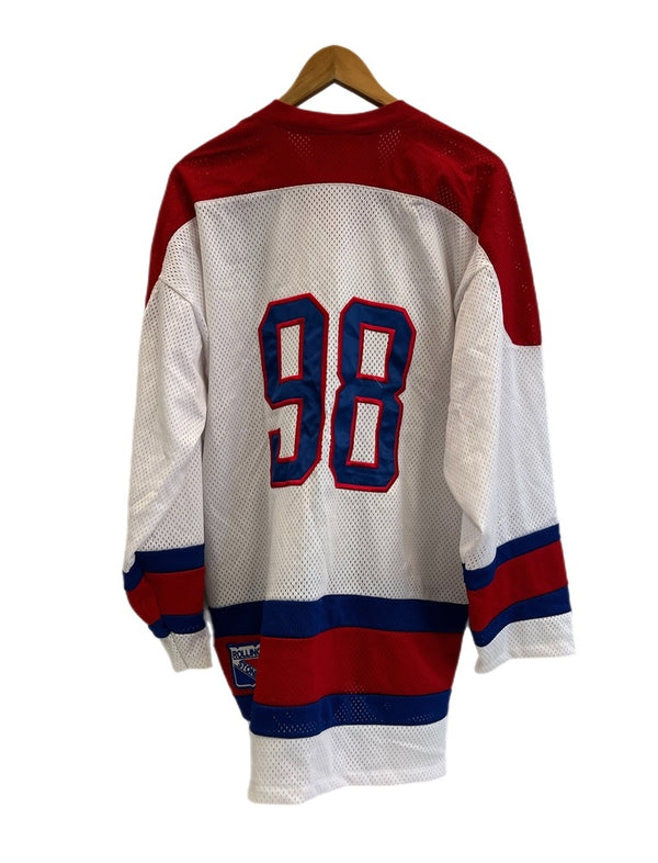 ヴィンテージ vintage 90s 90's ROLLING STONES 97-98 USA ツアーグッズ USA製 ゲームシャツ メッシュ ワッペン 白 ONE SIZE ロンT ホワイト 101MT-5250