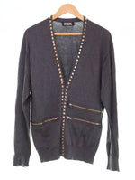 ヒステリックグラマー HYSTERIC GLAMOUR 21AW スタッズ ジッパー カーディガン ZIPPER STUDS 02182ND02 カーディガン グレー Mサイズ 103MT-2765