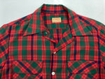 マックレガー McGREGOR 50s 50年代 Vintage DUPONT NYLON ヴィンテージ オープンカラー 開襟 赤 緑 長袖シャツ チェック マルチカラー 104MT-1373