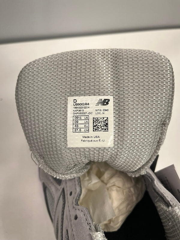ニューバランス new balance 990 V4 Grey Silver グレイ シルバー MADE IN USA 灰色 U990GR4 メンズ靴 スニーカー グレー 27.5cm 101sh-2284