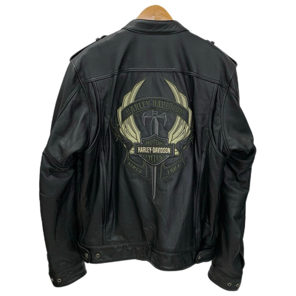 ハーレーダビットソン HARLEY-DAVIDSON レザージャケット HD-238 ジャケット ブラック Lサイズ 201MT-4678