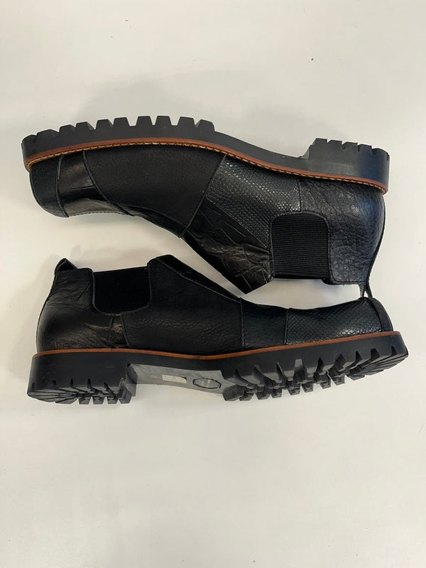 コムデギャルソン COMME des GARCONS HOMME PLUS オムプリュス パッチワークレザーサイドゴアブーツ 黒 メンズ靴 ブーツ サイドゴア ブラック 26cm 101sh-2278