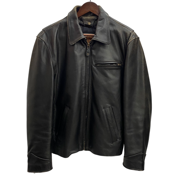 【曜日割引対象外】 ハーレーダビッドソン HARLEY-DAVIDSON USA製 SCREAMIN EAGLE レザージャケット シングルライダースジャケット インナー付き ジャケット ブラック 38サイズ 201MT-4532 VB