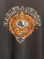 ハーレーダビットソン Harley Davidson 00s 00's ファイヤー ドクロ スカル ©2006 USA製 made in USA 2XL Tシャツ プリント ブラック 3Lサイズ 101MT-2628