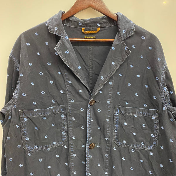 【曜日割引対象外】 キャピタル KAPITAL 3B 総柄 コットンジャケット ジャケット ネイビー XLサイズ 201MT-4236 VB