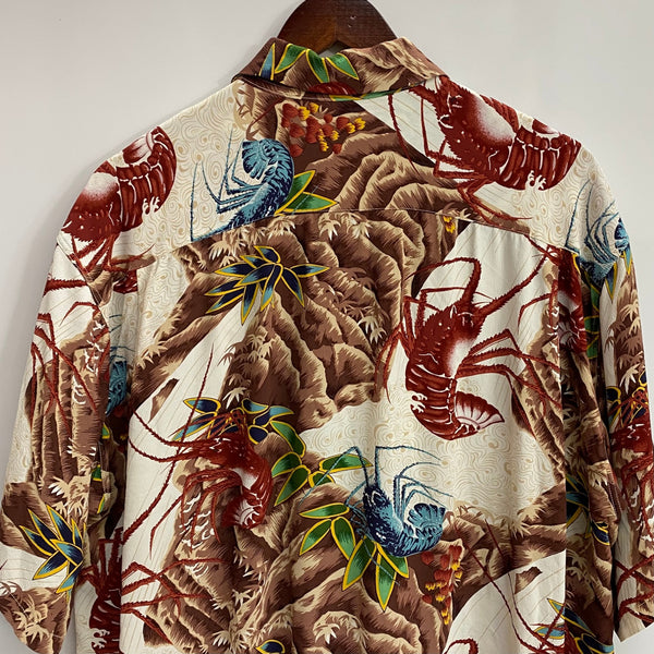 【曜日割引対象外】 サンサーフ SUN SURF "LOBSTERS MAKE UP THE FALL" 伊勢海老 アロハシャツ SS36841 半袖シャツ マルチカラー Lサイズ 201MT-3827 VB