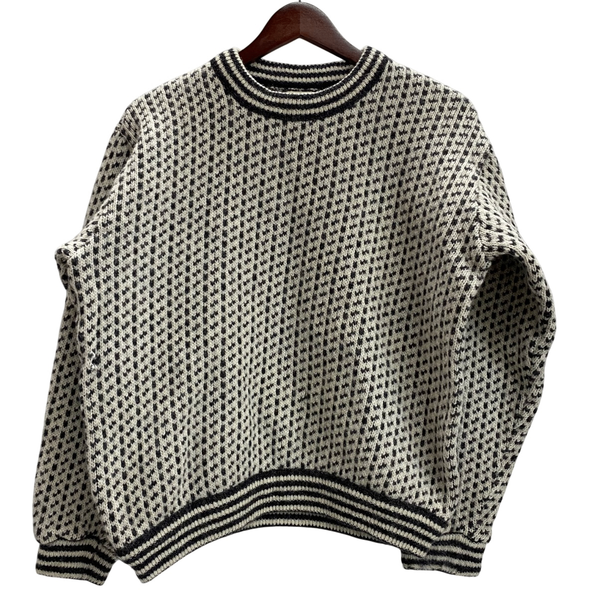 【曜日割引対象外】 エルエルビーン L.L.Bean 80's 90's バーズアイニット セーター ホワイト 201MT-4603 VB