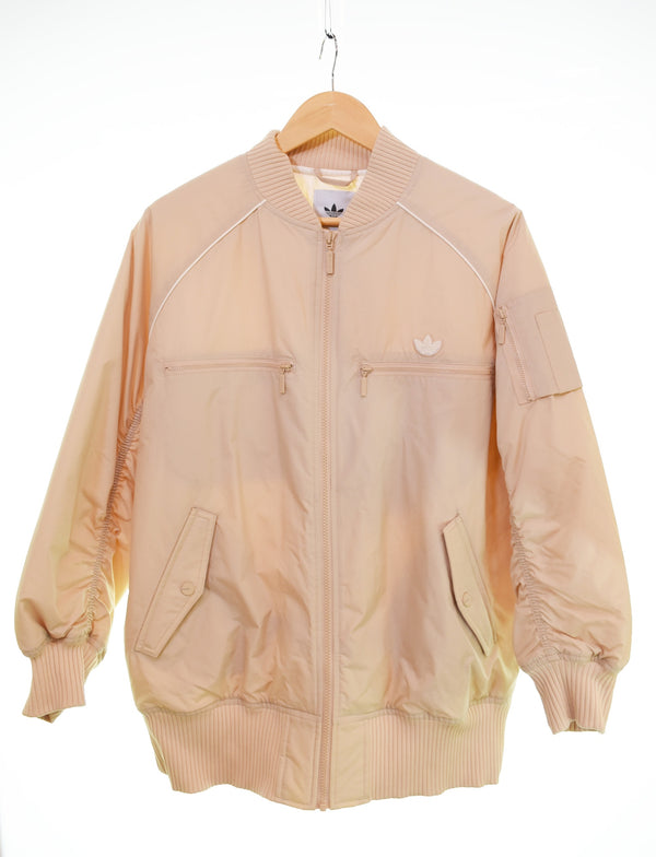 アディダス adidas W BOMBER ロゴ 刺繍 ジャケット HK5232 ジャケット ベージュ LLサイズ 103MT-3121