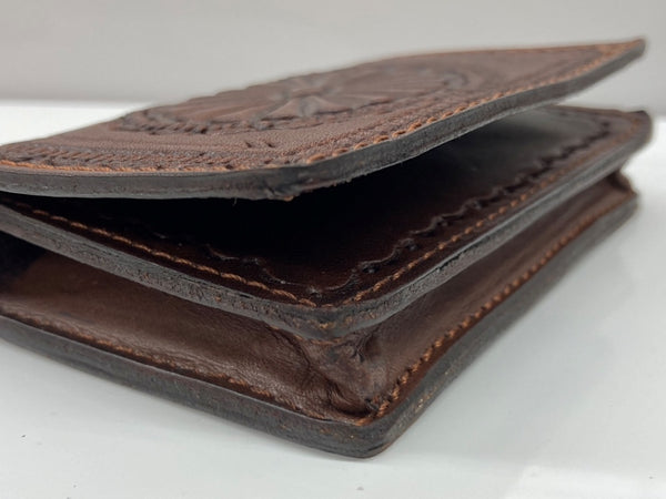 ダブルアールエル RRL TOOLED LEATHER CARD WALLET ツールド レザー カード ウォレット カードケース レザー 茶 財布・ケース クレジットカードケース 総柄 ブラウン 104W-25