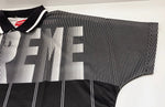 シュプリーム SUPREME 18SS Soccer Polo ポロ ストライプ 黒 半袖ポロシャツ ロゴ ブラック Lサイズ 101MT-2441