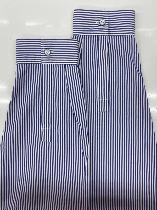 コッキ KHOKI 19AW PATCHWORK SHIRT パッチワーク シャツ 長袖 白 青 19aw-b-03 サイズ 2 長袖シャツ ストライプ ブルー 104MT-2087