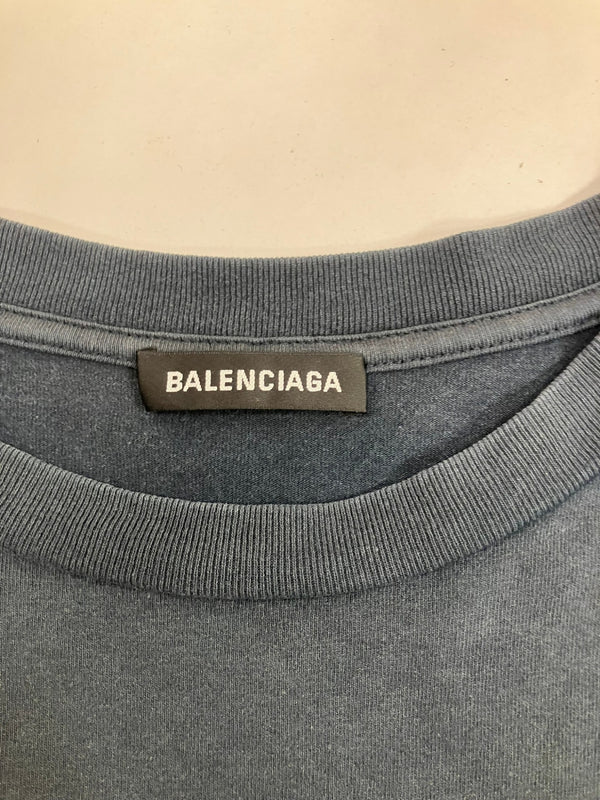 バレンシアガ BALENCIAGA 20SS DEMNA GVASALIA デムナ ヴァザリアest.1917 ロゴ 刺繍 JP57 2019 001 49 Tシャツ ブラック Lサイズ 101MT-4748