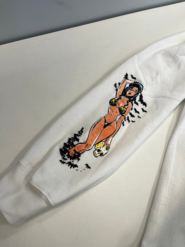 ジェシージョースターク JESSE JO STARK 白 長袖 US古着 骸骨 スカル スウェット ホワイト Lサイズ 101MT-4449