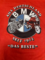 ヴィンテージ vintage 80's 80s Hanes BMW BIKE ©1981 バイク プリント アメリカ製 MADE IN USA 袖裾シングルステッチ Tシャツ レッド Mサイズ 101MT-3204