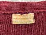 ヴィンテージ vintage 40s 40年代 DKM Wool Sweater ニット ロングリブ Vネック えんじ バーガンディ セーター 無地 ワインレッド 104MT-1873