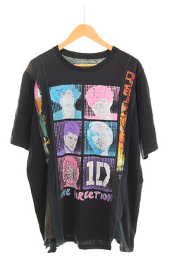 ニードルス Needles リメイク 再構築 バンド プリント ドッキング 半袖Tシャツ カットソー 黒 1 Tシャツ ブラック 103MT-2333