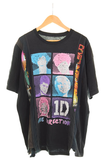 ニードルス Needles リメイク 再構築 バンド プリント ドッキング 半袖Tシャツ カットソー 黒 1 Tシャツ ブラック 103MT-2333