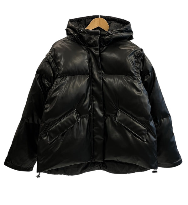 エモダ EMODA 2WAYオーバーフードダウン ダウンジャケット ダウンベスト 黒 042410230101-01 ジャケット ブラック フリーサイズ 101LT-201