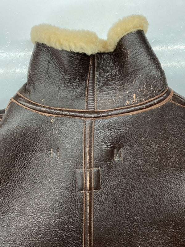 バズリクソンズ BUZZ RICKSON'S TYPE D-1 Mouton Flight Jacket ムートン フライト ジャケット U.S.ARMVY アウター 茶色 ジャケット プリント ブラウン Sサイズ 104MT-628