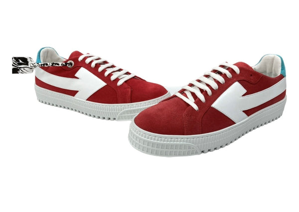オフホワイト OFF-WHITE Arrow Sneakers アロー スニーカー スエード ローカット シューズ 白 赤 メンズ靴 スニーカー レッド サイズ 43 104S-1061