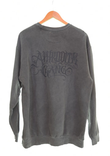 バッズプール BUDSPOOL  APHRODITEGANG アフロディーテギャング CLASSIC LOGOSWEAT SHIRTスウェット 舐達麻 グレー スウェット ブラック Lサイズ 103MT-2223