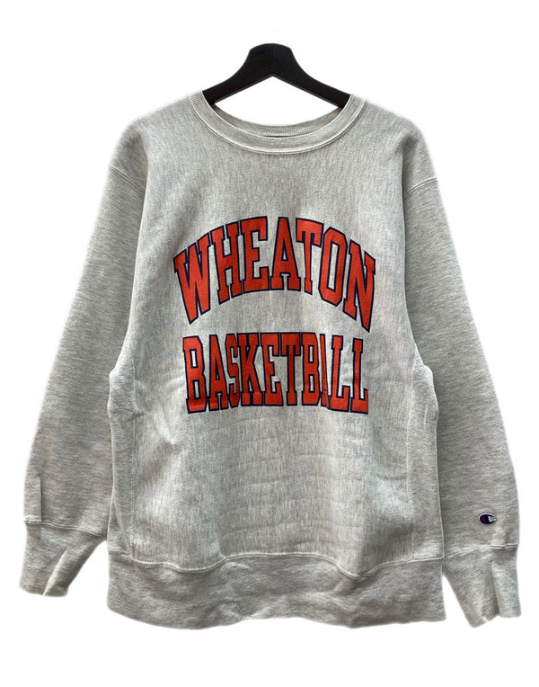 チャンピオン Champion 90s 90年代 刺繍タグ REVERSE WEAVE リバースウィーブ  USA製 WHEATON BASEBALL  灰色 スウェット プリント グレー XLサイズ 104MT-2279