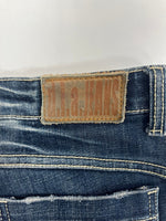ダイア d.i.a JEANS 平成ギャル スキニージーンズ 裾ファスナー ダメージ加工  デニム ネイビー 26インチ 101LB-22