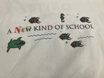 ヴィンテージ vintage 90's 90年代 JERZEES MICROSOFT ONLINE INSTITUTE A NEW  KIND OF SCHOOL マイクロソフト 企業物 MADE IN USA アメリカ製 Tシャツ ホワイト Lサイズ 101MT-4333