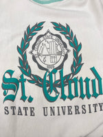 チャンピオン Champion REVERSE WEAVE リバースウィーブ 90s 90年代 USA製 刺繍タグ ヴィンテージ リブライン カレッジ スウェット プリント ホワイト Mサイズ 104MT-2276