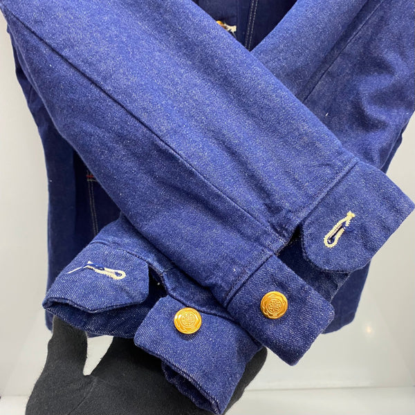 【曜日割引対象外】 ラングラー Wrangler 70's デニム カバーオール ジャケット ブルー 46サイズ 201MT-4631 VB
