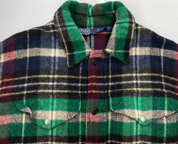 ラルフローレン RalphLauren 90s 90年代 ウール ハンティングジャケット コート アウター 猫目ボタン ジャケット チェック マルチカラー 104MT-2236