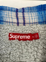 シュプリーム SUPREME Lined Flannel Snap Shirt バックロゴ チェック柄 裏ボア フランネル スナップボタン シャツ シャツジャケット XL ジャケット ブルー LLサイズ 101MT-3686