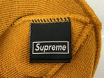 シュプリーム SUPREME BOX LOGO BEANIE ボックス ロゴ ビーニー ニット帽 ニットキャップ 刺繍 NEW ERA ニューエラ  マスタード 帽子 メンズ帽子 ニット帽 ロゴ イエロー 104hat-2