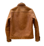 ワイツーレザー Y'2LEATHER PERSIMMON TANNIN DYED HORSE WWII Type JACKET 柿渋 ホース Gジャン 1st 大戦モデル 月桂樹 4つボタン サイズ36 ジャケット 無地 ブラウン 104MT-1464