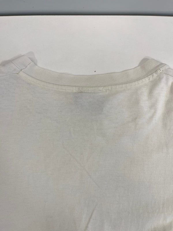 ティンバーランド Timberland 90s Vintage ヴィンテージ ブーツプリントTee 白  シングルステッチ Tシャツ ホワイト 101MT-4831