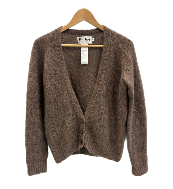 ハーレーオブスコットランド Harley of Scotland ラグラン モヘヤカーディガン スコットランド製 MADE IN SCOTLAND 18-080-913-0002-3-0 カーディガン ブラウン 34 101LT-218