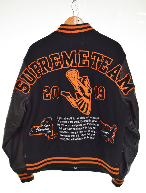 シュプリーム SUPREME Team Varsity Jacket チーム バーシティ ジャケット スタジャン スタジアム ジャンパー ジャケット ブラック Mサイズ 103MT-3333