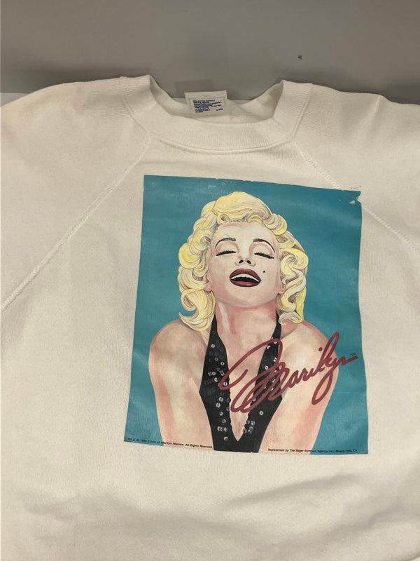 ヴィンテージ vintage 90s 90's TULTEX  Marilyn Monroe マリリンモンロー ©1990 MADE IN USA アメリカ製 ラグラン XL スウェット ホワイト LLサイズ 101MT-3076