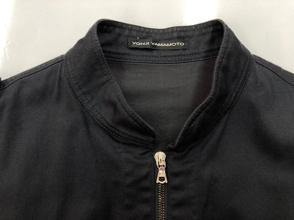 ヨウジヤマモト Yohji Yamamoto Y's for men 03AW アーカイブ ミリタリー ショートブルゾン アウター ダブルジップ 黒 MU-Y05-001 サイズ3 ジャケット 無地 ブラック 104MT-2185