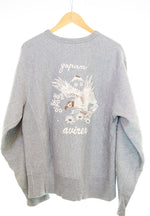 アビレックス AVIREX 前V リバース仕様 鷹 イーグル プリント スウェット 613859 スウェット グレー Lサイズ 103MT-3403