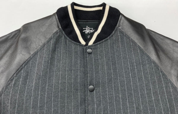 ステューシー STUSSY × fragment フラグメント Varsity jacket バーシティ ジャケット スタジャン 黒 ジャケット 無地 ブラック Lサイズ 104MT-2064