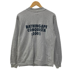 アベイシングエイプ A BATHING APE スウェット カーディガン グレー Mサイズ 201MT-4865