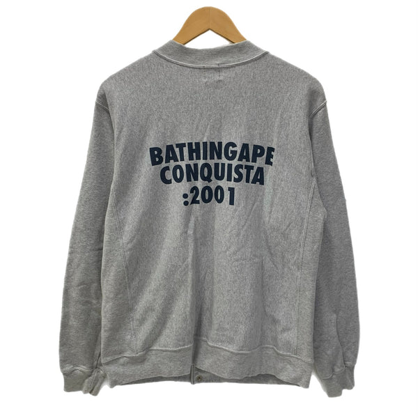 アベイシングエイプ A BATHING APE スウェット カーディガン グレー Mサイズ 201MT-4865