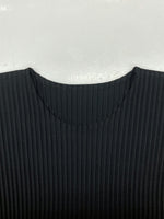 イッセイミヤケ ISSEY MIYAKE HOMME PLISSE オム プリッセ L/S PLEATS プリーツ カットソー 長袖 黒 HP55JK421  サイズ 3 ロンT 無地 ブラック 104MT-1012