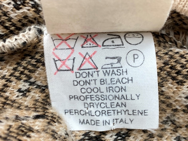 フェンディ FENDI オールド OLD レトロ ニット ラウンドネック 総柄 ロゴ ウール ビスコース レーヨン MADE IN ITALY イタリア製  セーター ヒョウ柄・レオパード柄 ベージュ SIZE40 104LT-248
