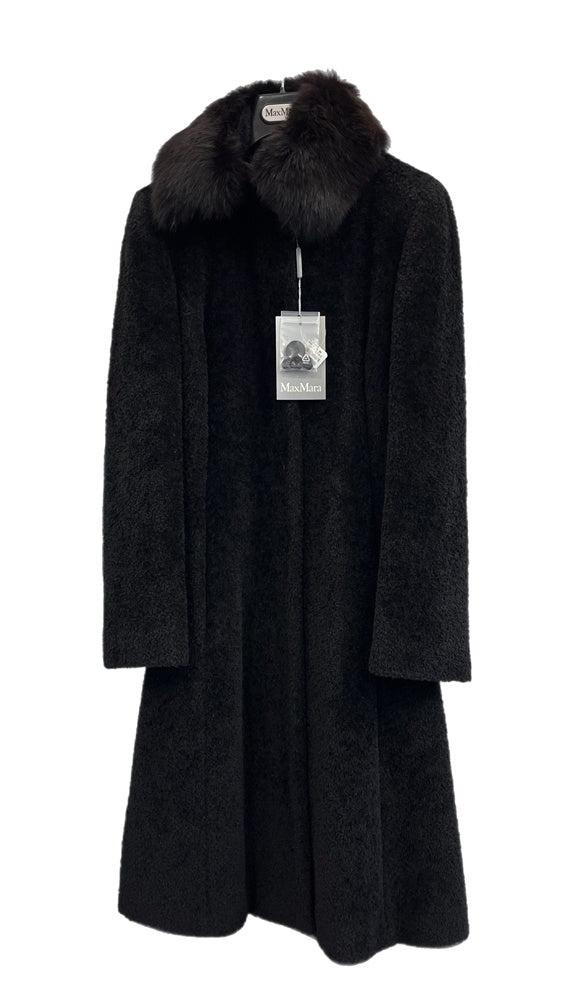 マックスマーラ Max Mara アルパカウールコート スーリベルテッドコート 黒 60161979 コート ブラック 42 101LT-192