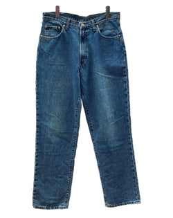 ダブルアールエル RRL 90s DENIM PANTS デニム パンツ ジップフライ ジーパン ジーンズ USA製 Ralph Lauren インディゴ 青 ロゴ R004 デニム ブルー 33/31 104MB-233