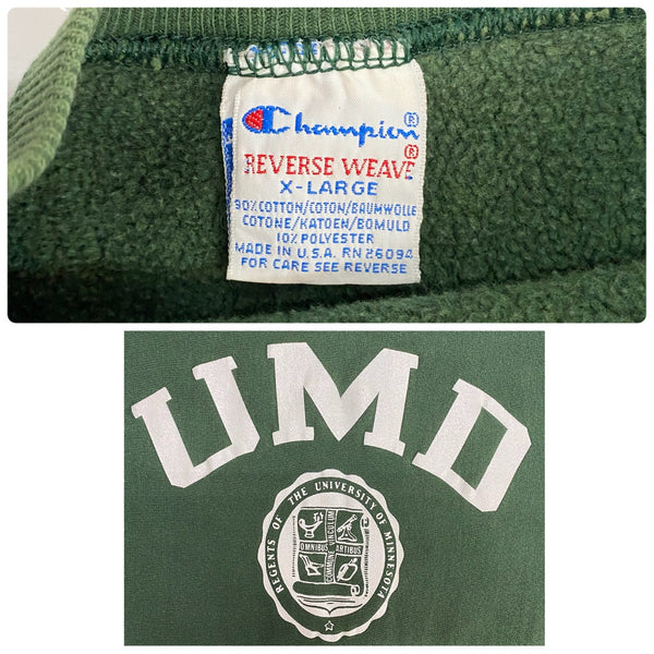 【曜日割引対象外】 チャンピオン Champion 90's リバースウィーブ USA製 カレッジ スウェット グリーン XLサイズ 201MT-4537 VB